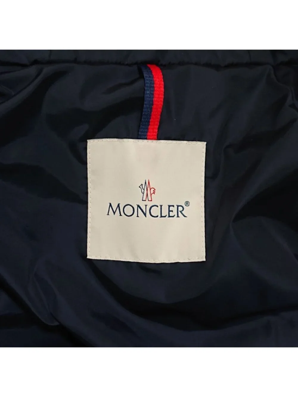 Moncler Khloe Down Coat Navy Fur Belt Included 4